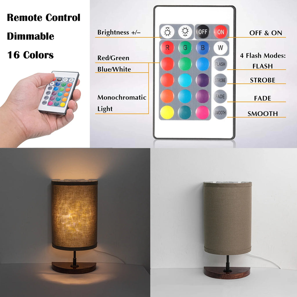 Half Shade Table Lamps with Fabric Lamp Shade J505