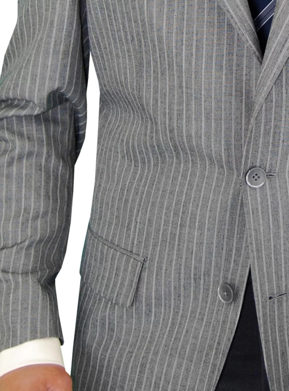 3-piece Gray Stripe Wool Suit L67969