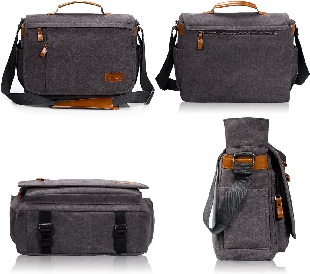 Canvas Messenger Bag with Camera Insert Sleeve A1404