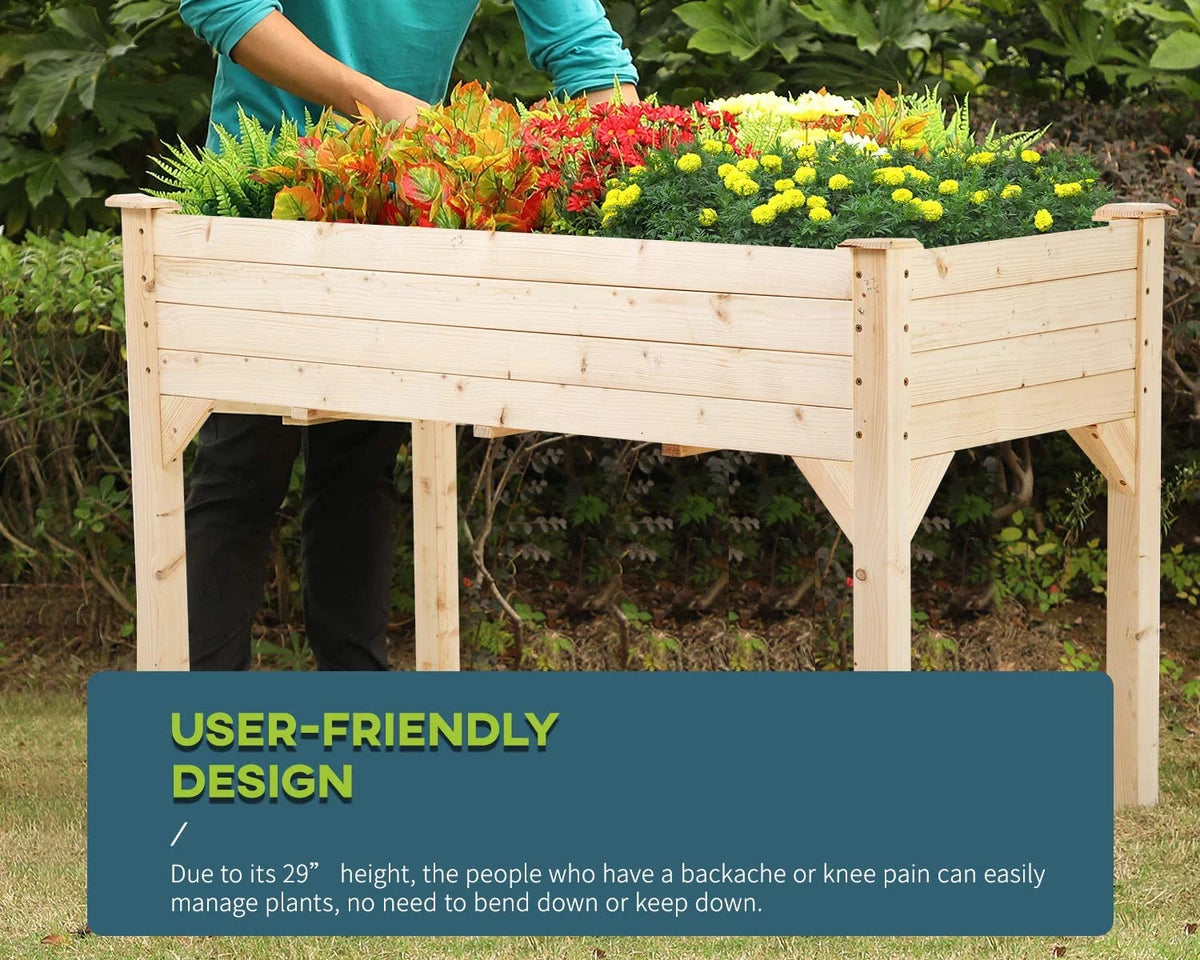 48x24x30in Elevated Wood Planter Garden Bed Z656