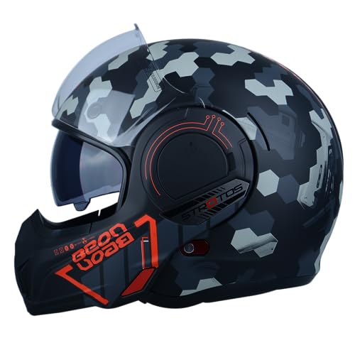 Full Face Motorcycle Helmet with Anti-Fog Dual Visors B732776