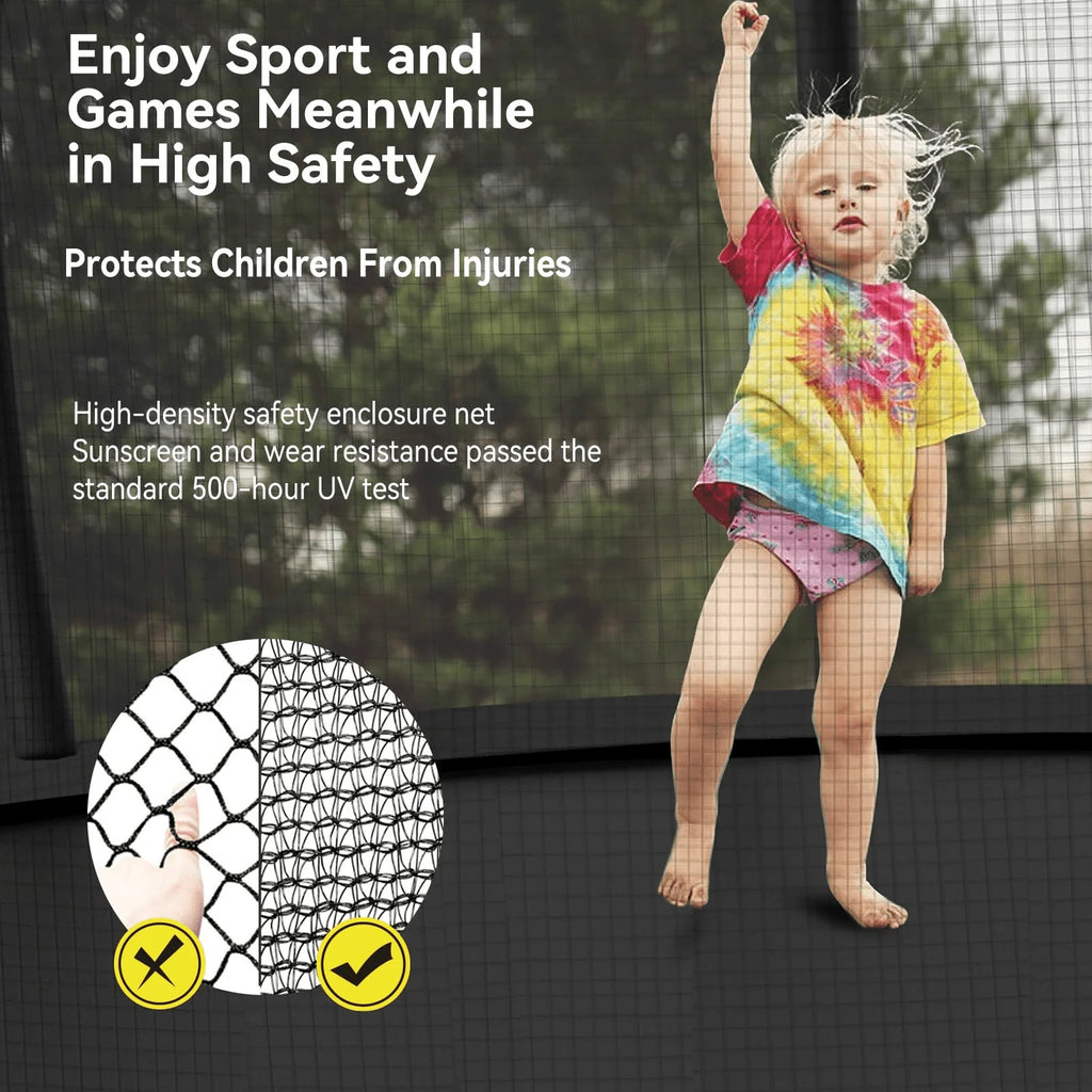 12 14 16FT Trampoline with Slide, Enclosure Net and Ladder R543532
