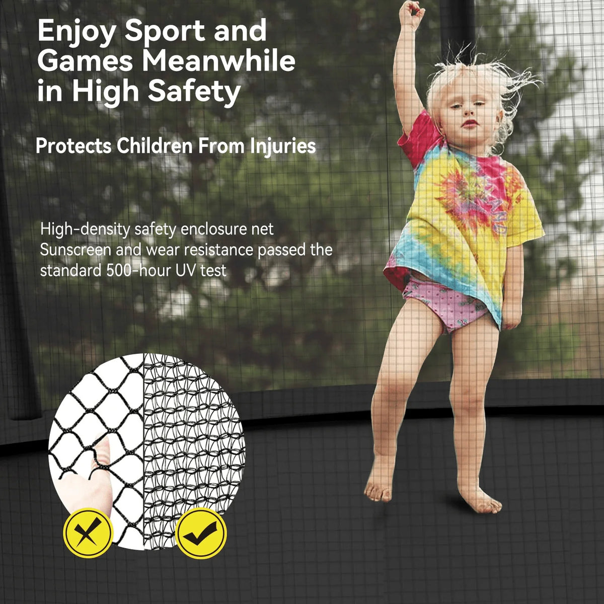 12 14 16FT Trampoline with Slide, Enclosure Net and Ladder R543532