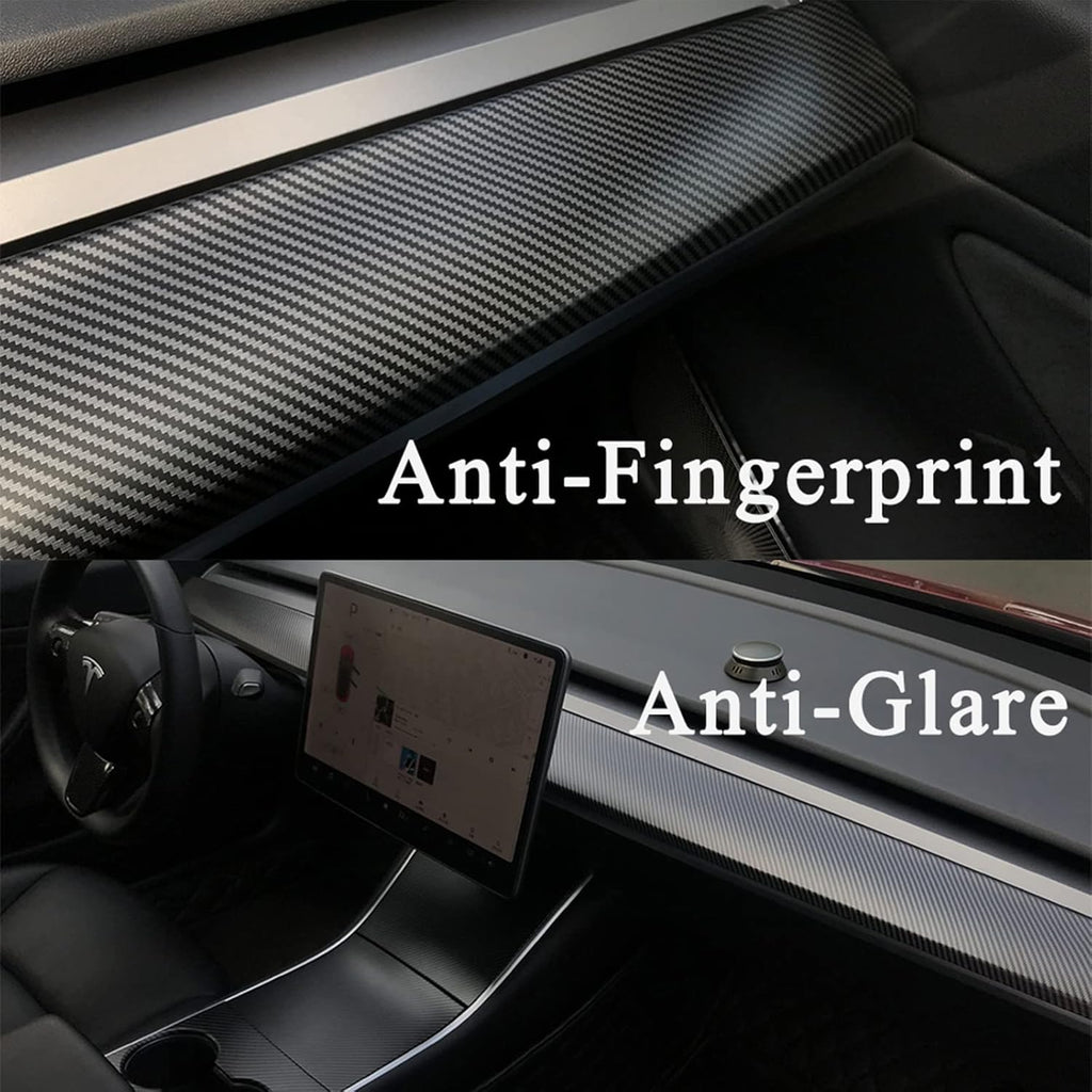 ABS Matte Carbon Fiber Pattern Dash Cover Wrap Pack of 2 C445048