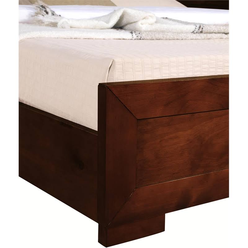 Walnut Wooden King Platform Bed F808
