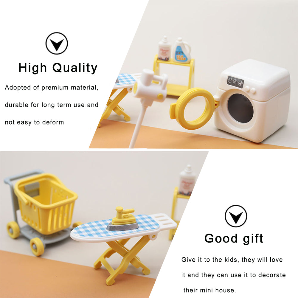 1:12 Mini Dollhouse Washing Machine Vacuum Cleaner Laundry Room Set Play Toys B472