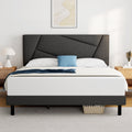 Queen Size Fabric Upholstered Platform Bed Frame N4143