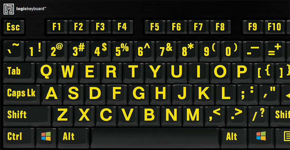 Yellow on Black American English Keyboard G738021
