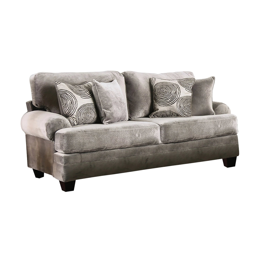Gray Fabric Sofa with Pillows E641667