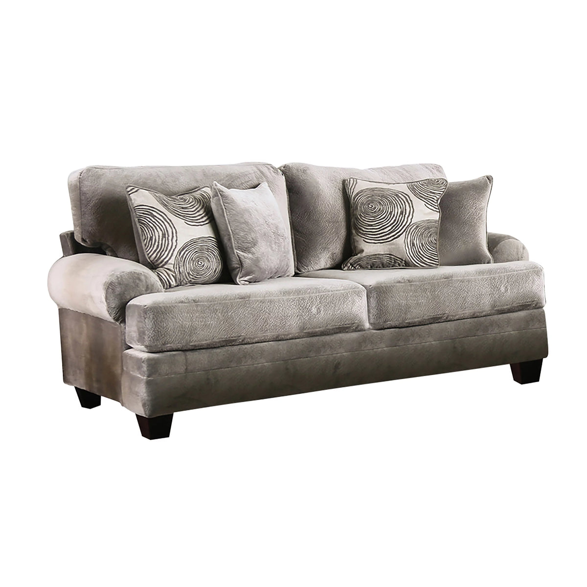 Gray Fabric Sofa with Pillows E641667