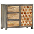 Gray Solid Mango Wood Side Cabinet U864
