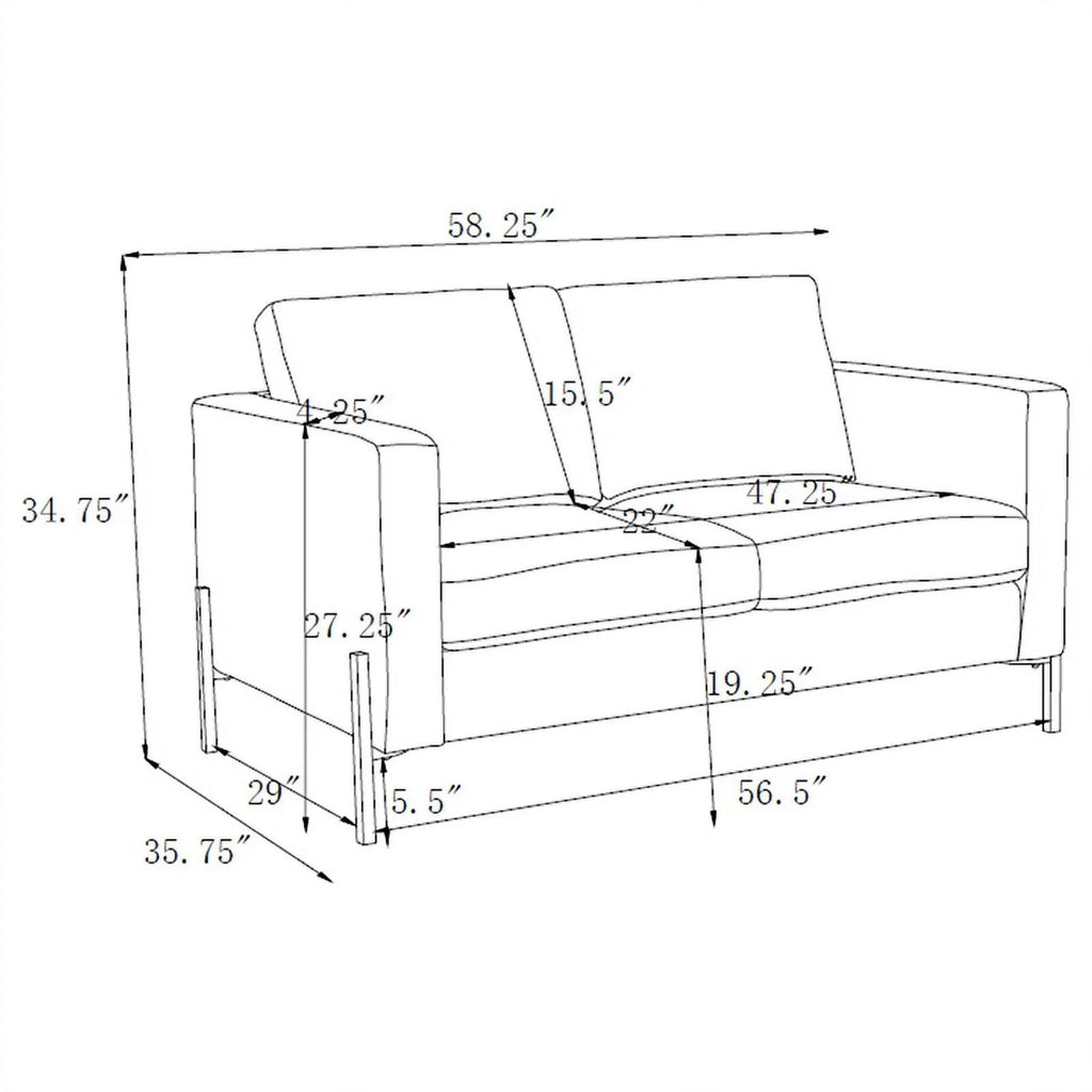 Upholstered Fabric Sofa Set with Track Arms B82033