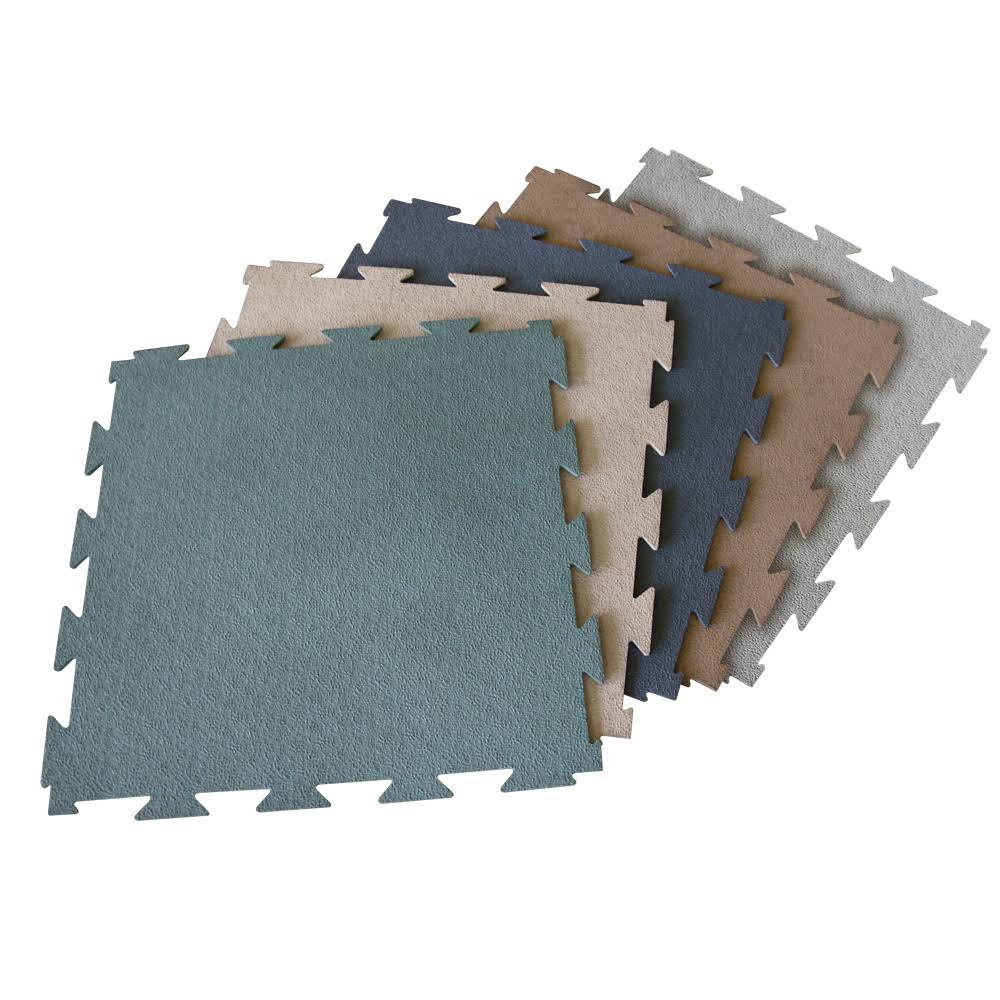 Blue 1/4 in Interlocking Rubber Flooring Tiles 5 Pack B449