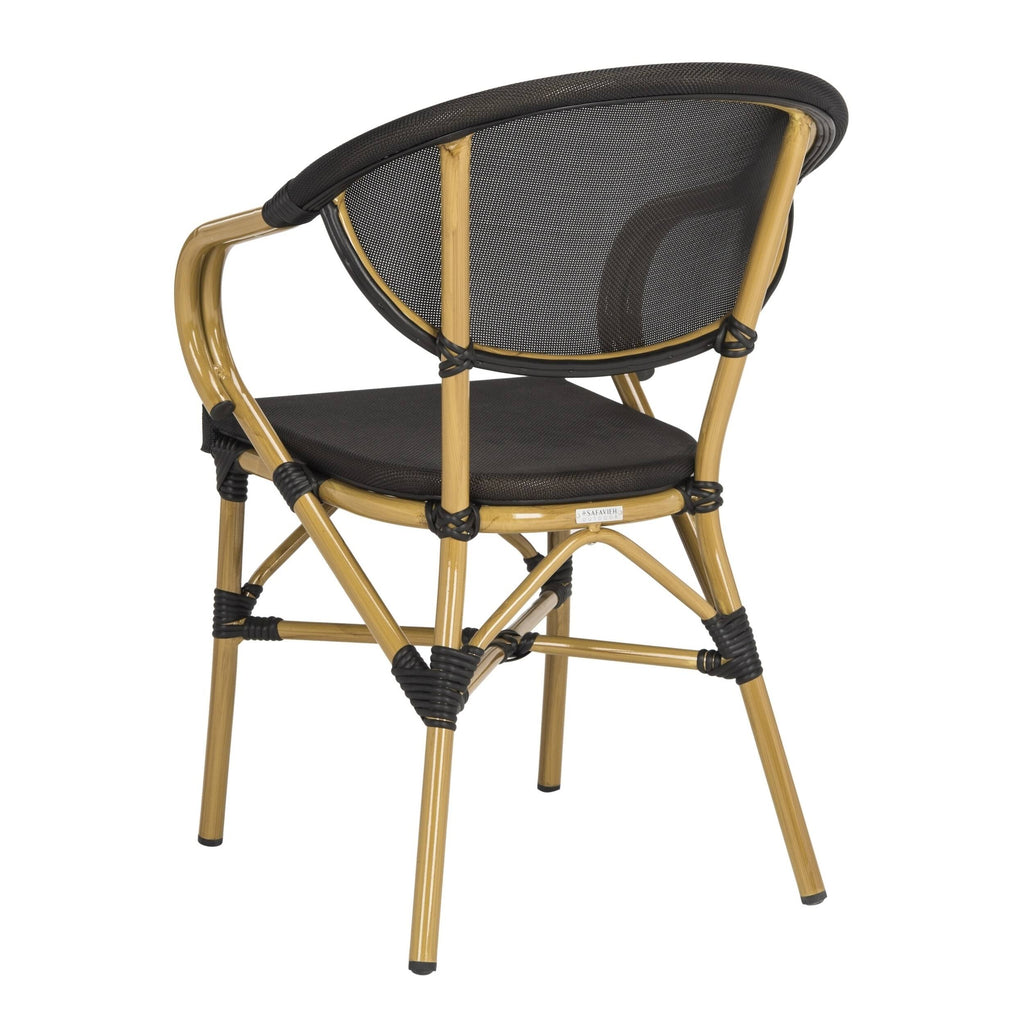 Black Stacking Arm Chair Set of 2 D8681