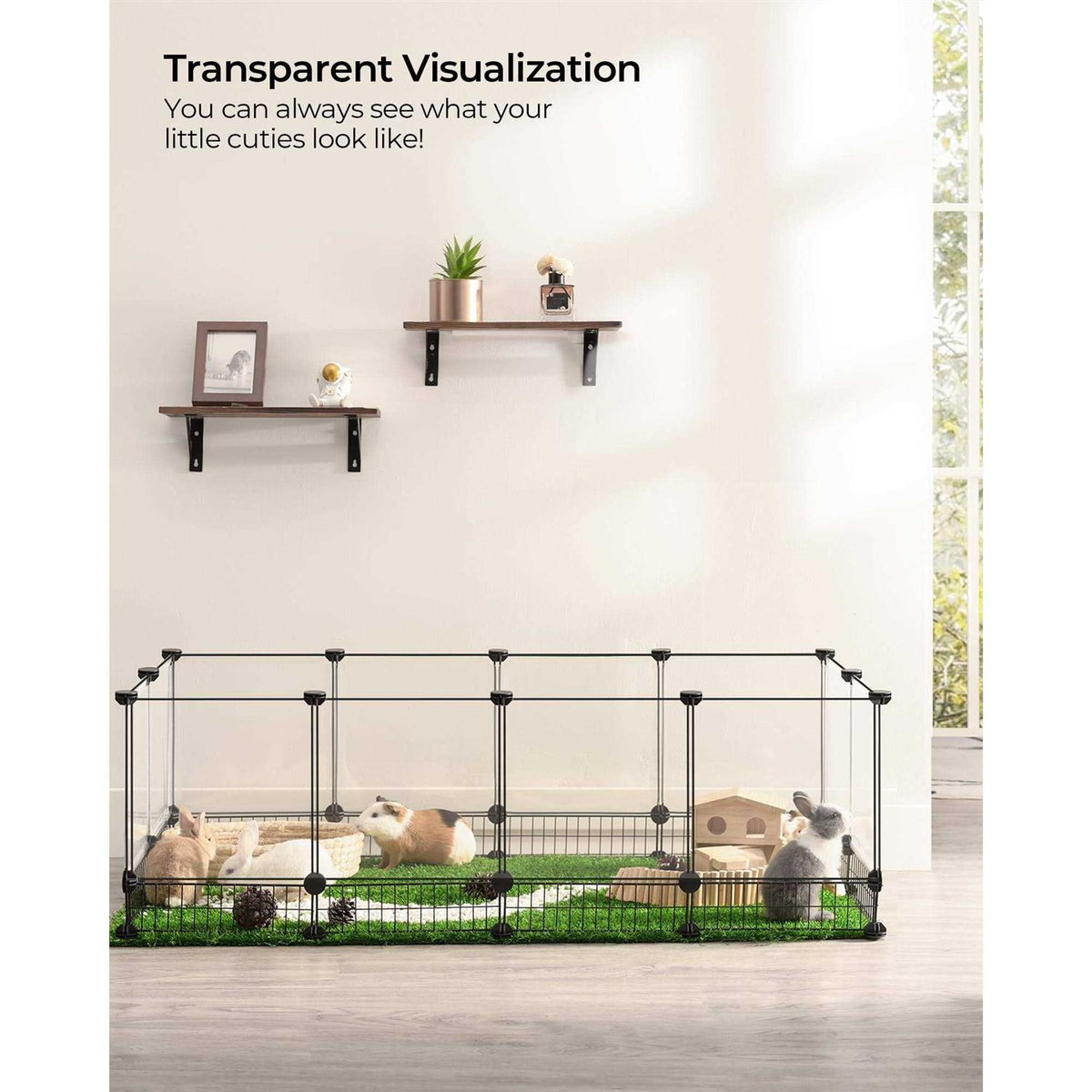 Rabbit Playpen Guinea Pig Hamster Cages Iron Net Bottom K1451
