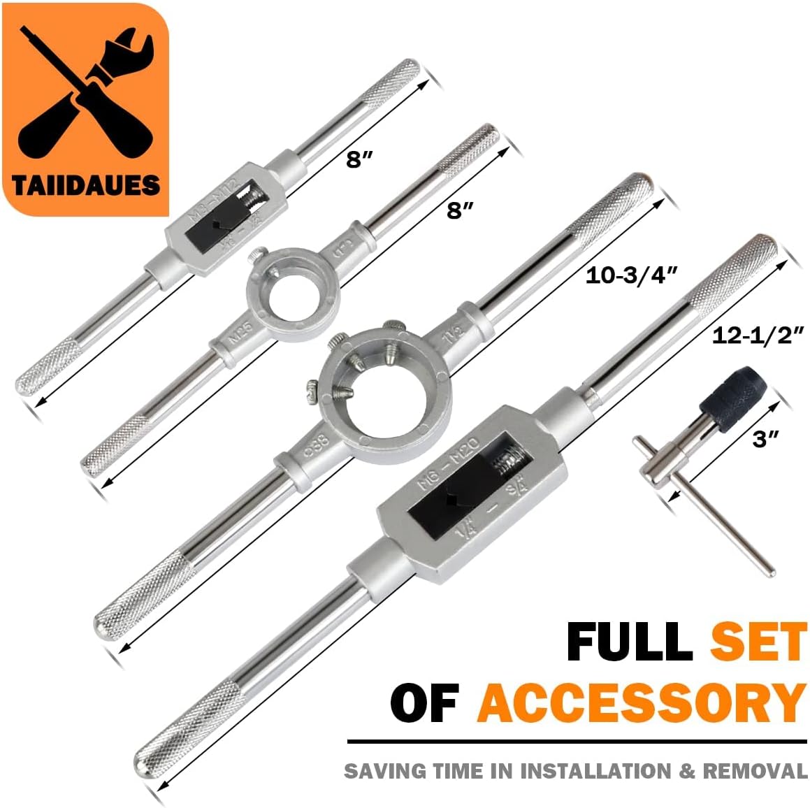 110 Piece Hardened Alloy Steel Metric Tap And Die Threading Tool Set with Storage Case F526