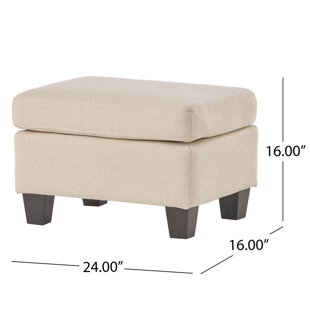 Rectangular Linen Fabric Ottoman V494303
