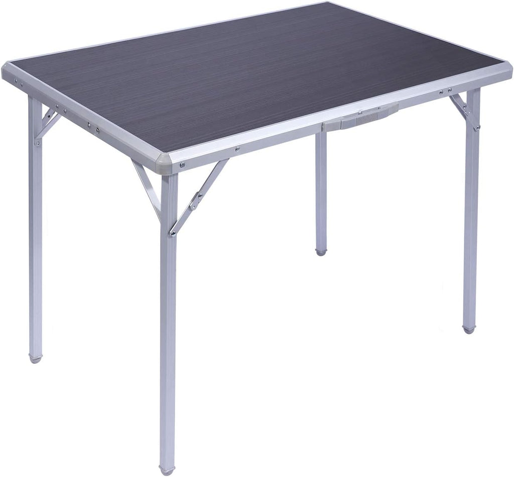 Aluminum Folding Table with Collapsible Legs and Handle, Gray 3ft R343
