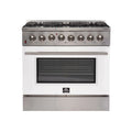 White 36 Inch Dual Fuel Range T83857