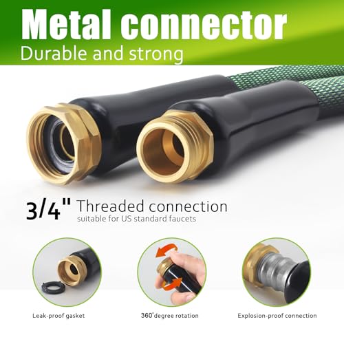 100 ft Flexible Tangle Free Garden Hose with 10 Function Nozzle H176