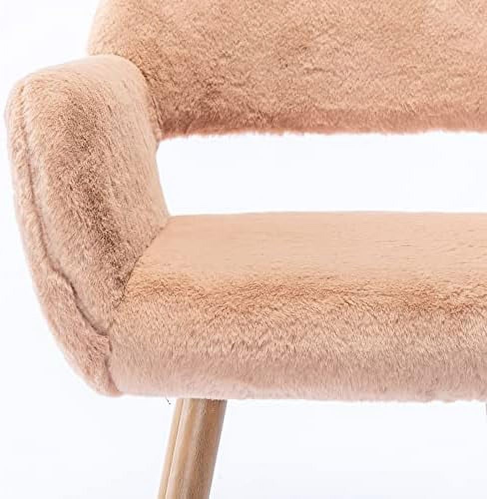 Faux Sherpa Accent Armchair with Metal Legs U5541