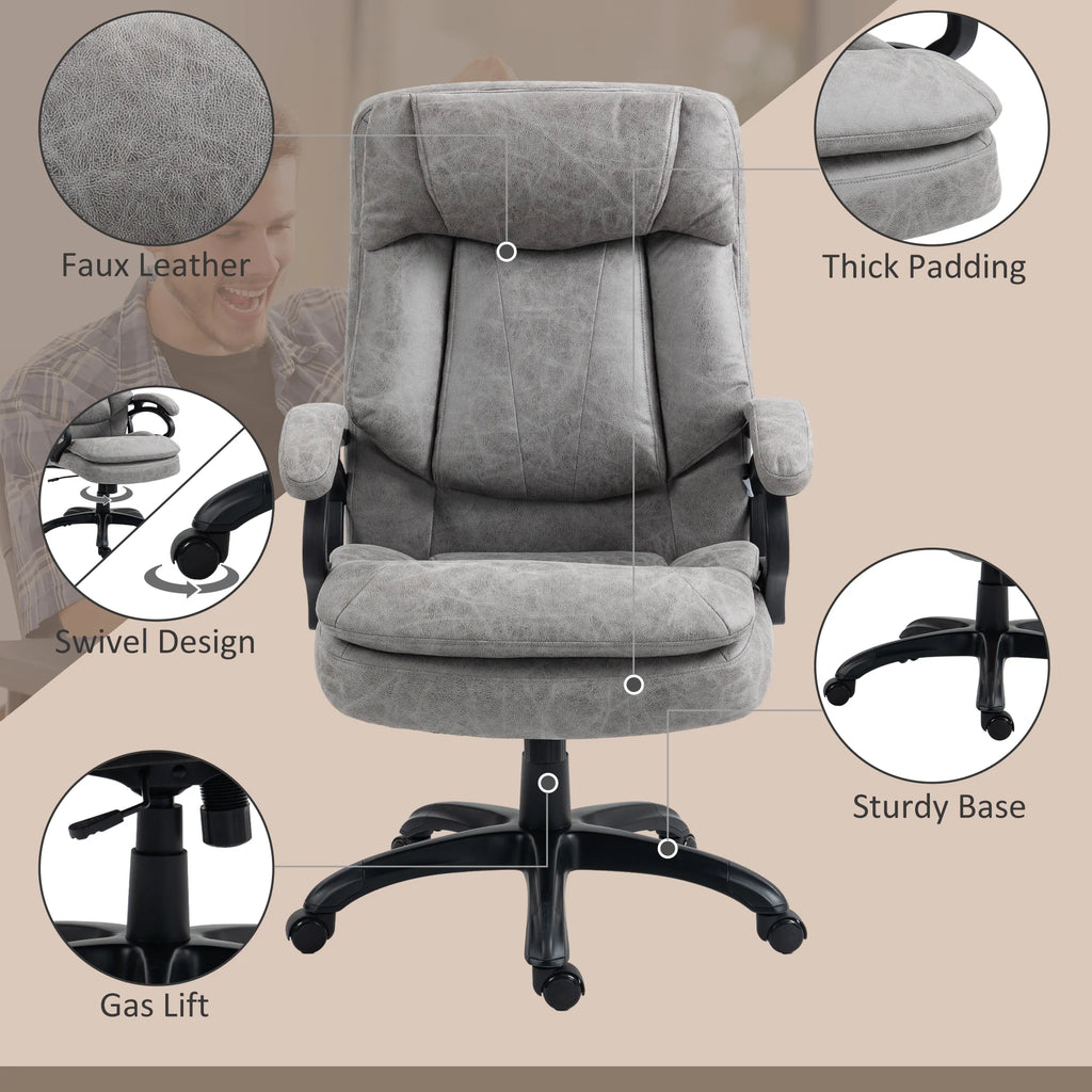 Gray Vibration Massage Office Chair with Heat N8018