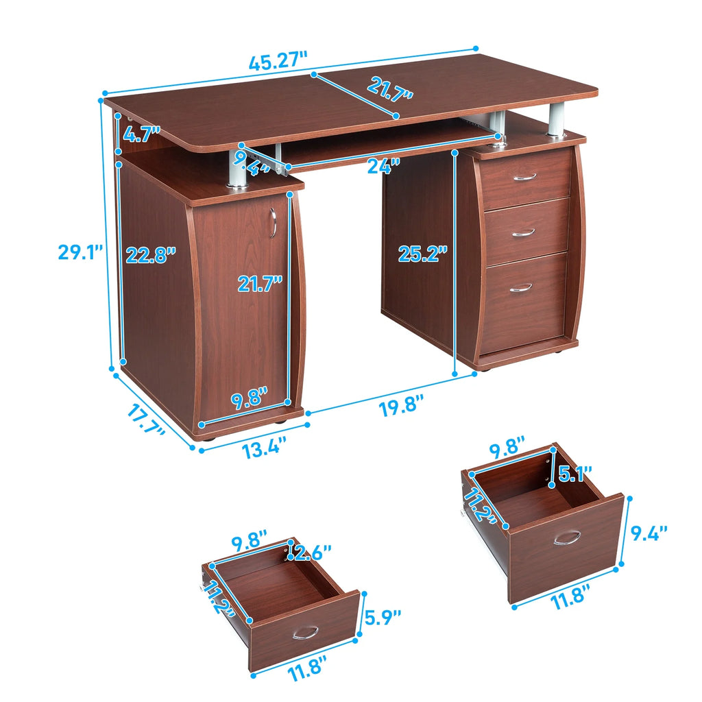 Computer Desk with Drawers Wood G13020