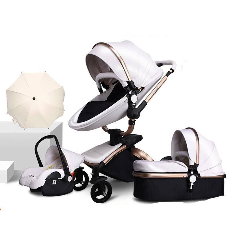 Leather 3 in 1 Two Way Suspension Stroller V22461
