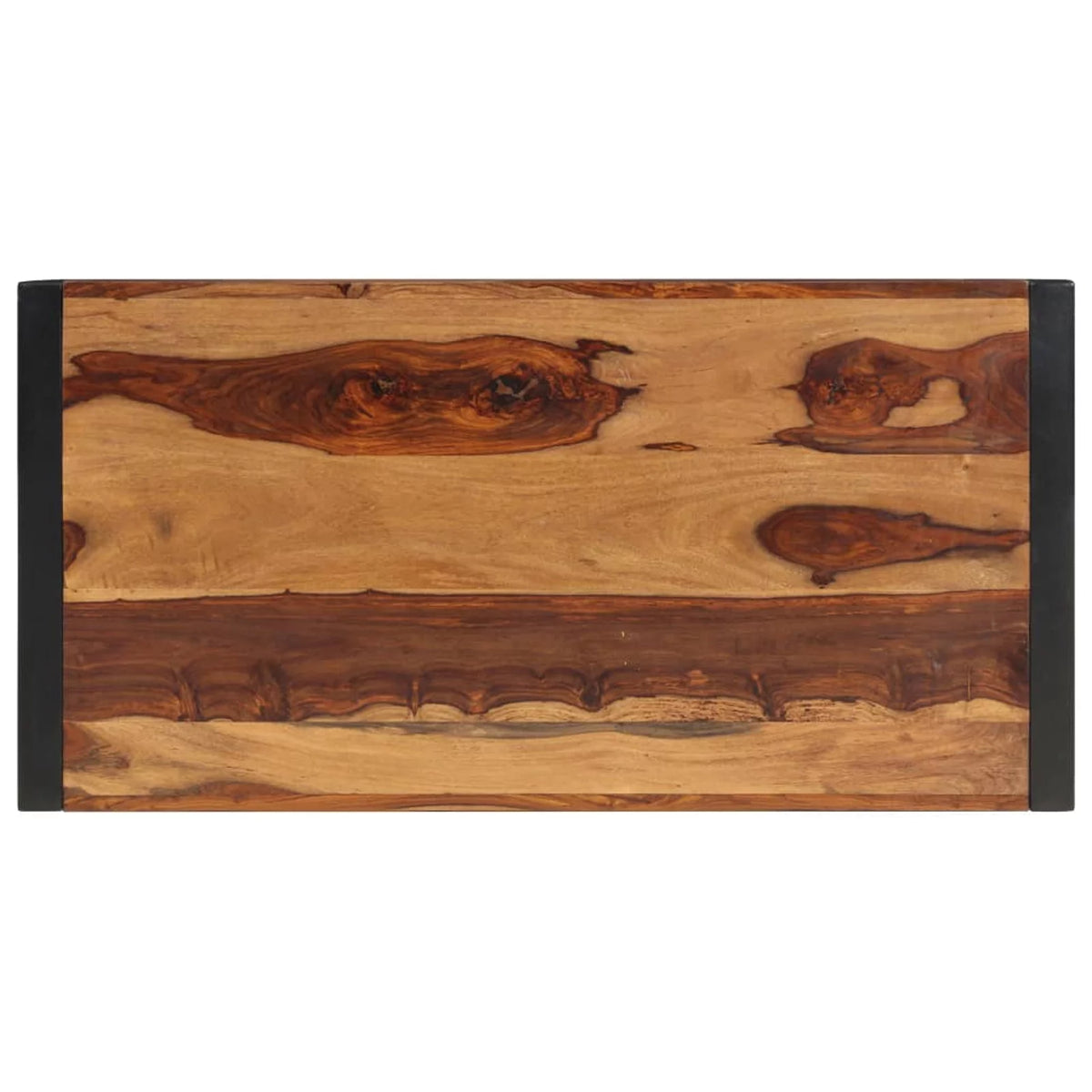 Sheesham Wood Coffee Table with Steel Legs U9907