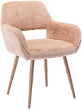 Faux Sherpa Accent Armchair with Metal Legs U5541
