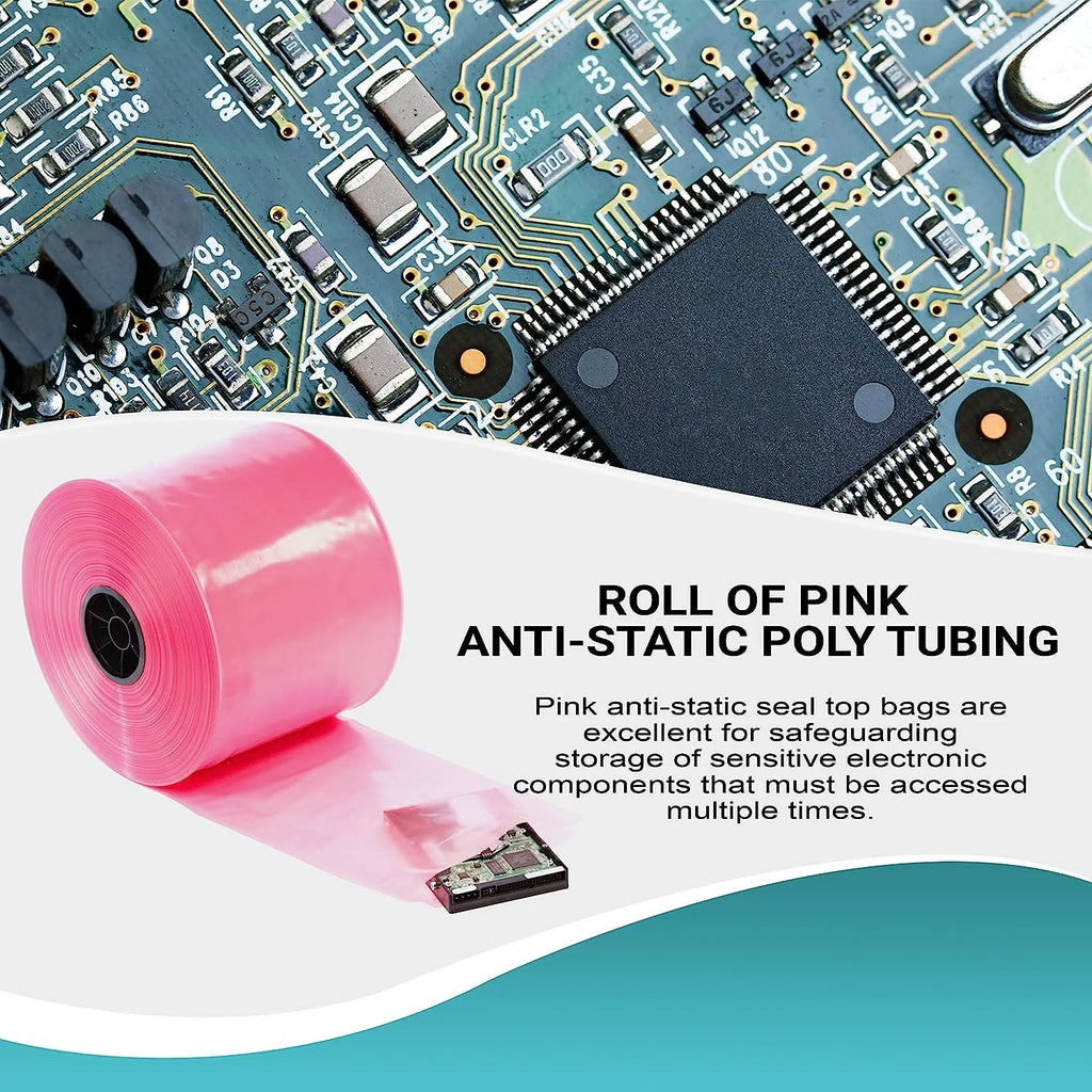 Pink Anti-Static Poly Tubing 10 X 1075 4 mil U302059