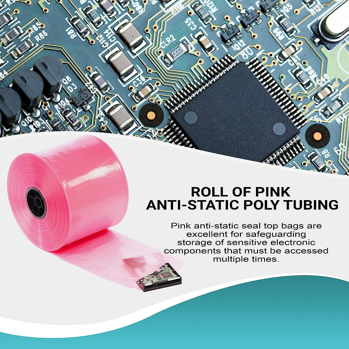 Pink Anti-Static Poly Tubing 10 X 1075 4 mil U302059
