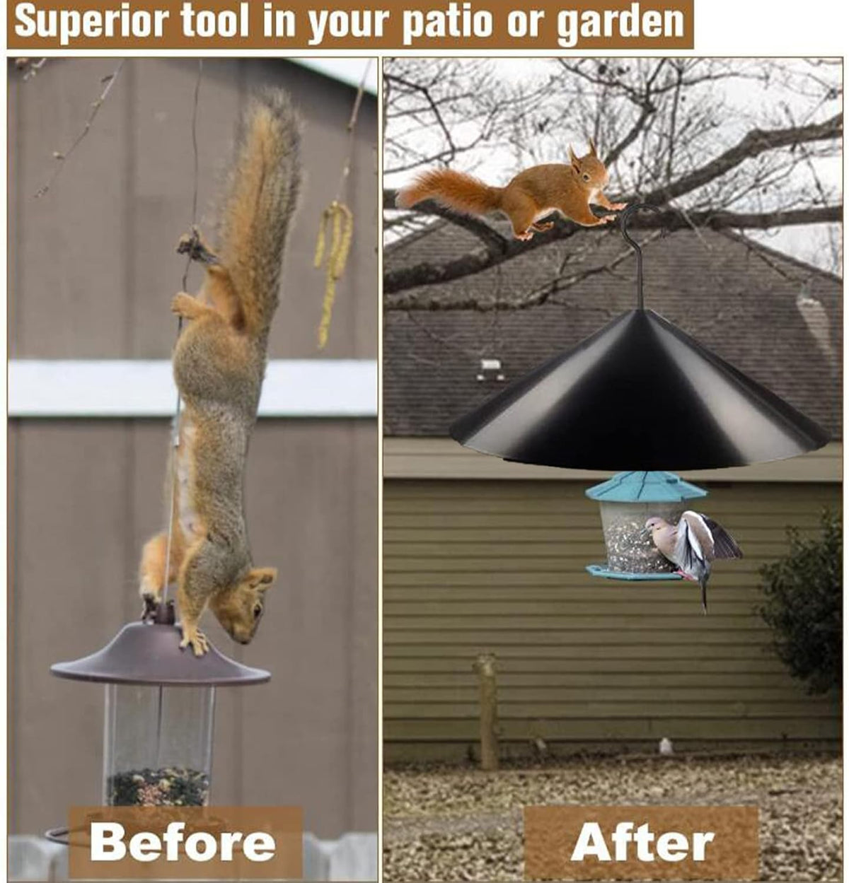 19 Inch Squirrel Proof Baffle for Bird Feeder Pole U234