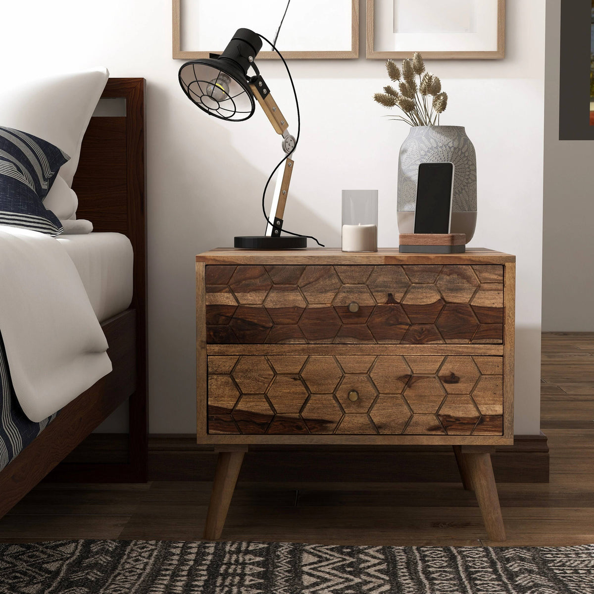 Natural Oak Nightstands Set of 2 Y676