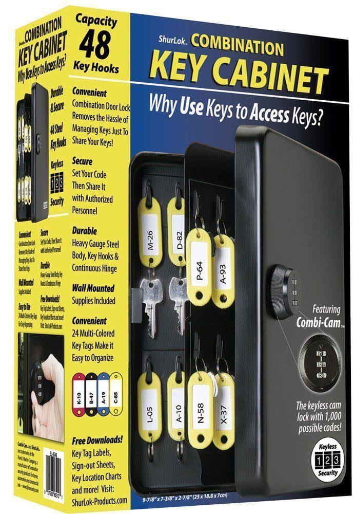 Combination Key Cabinet, 48 Hook, Black I411846