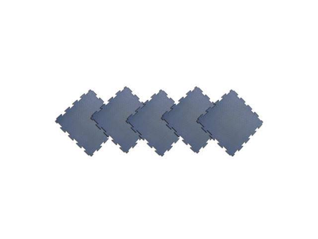 Blue 1/4 in Interlocking Rubber Flooring Tiles 5 Pack B449