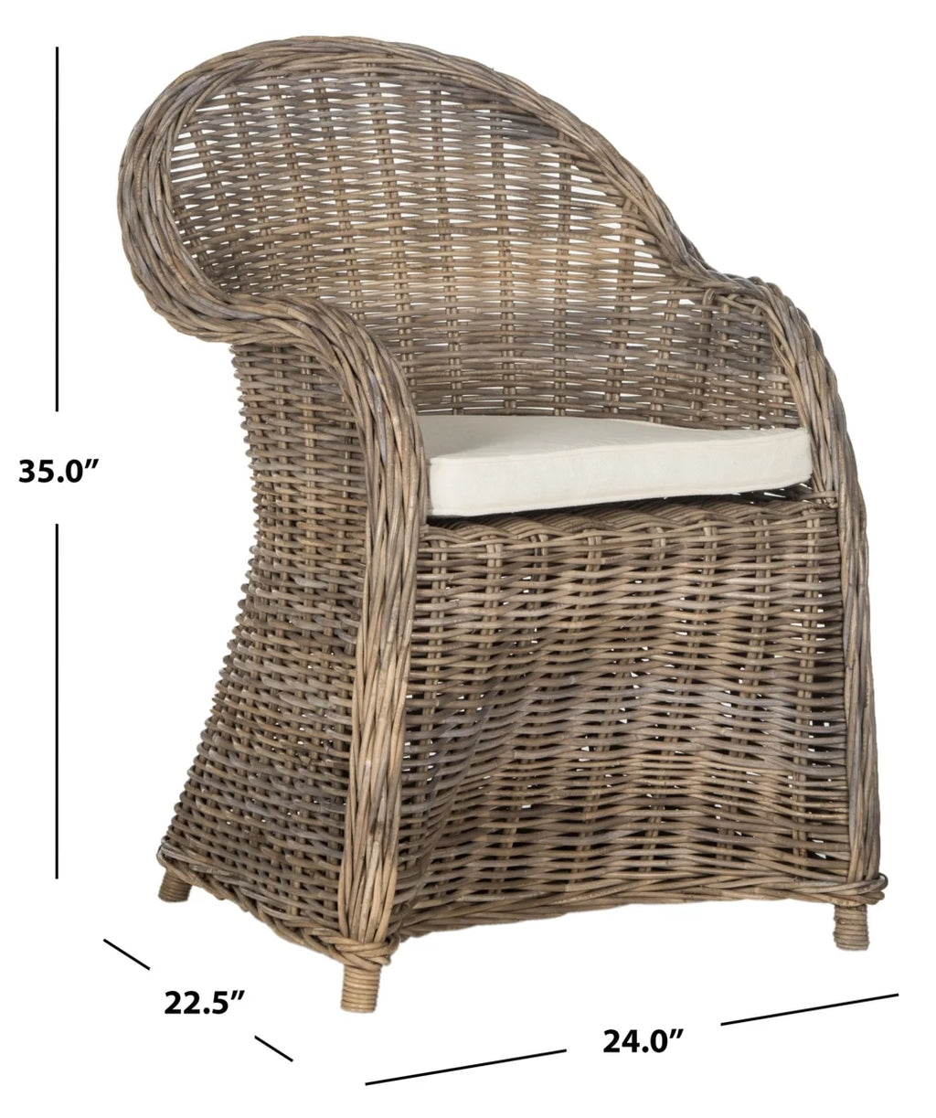 Grey Wicker Outdoor Club Chair X2794