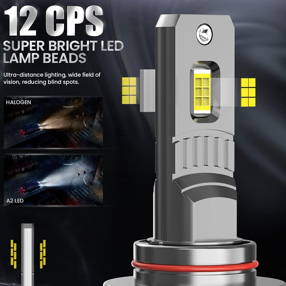 9006 LED Headlight Bulbs HB4 120W 20000LM 6500K Cold White Pack of 2 D562600