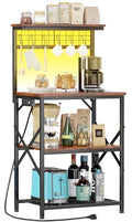 Rustic Brown Bakers Rack with 4 Tier Shelves P5211