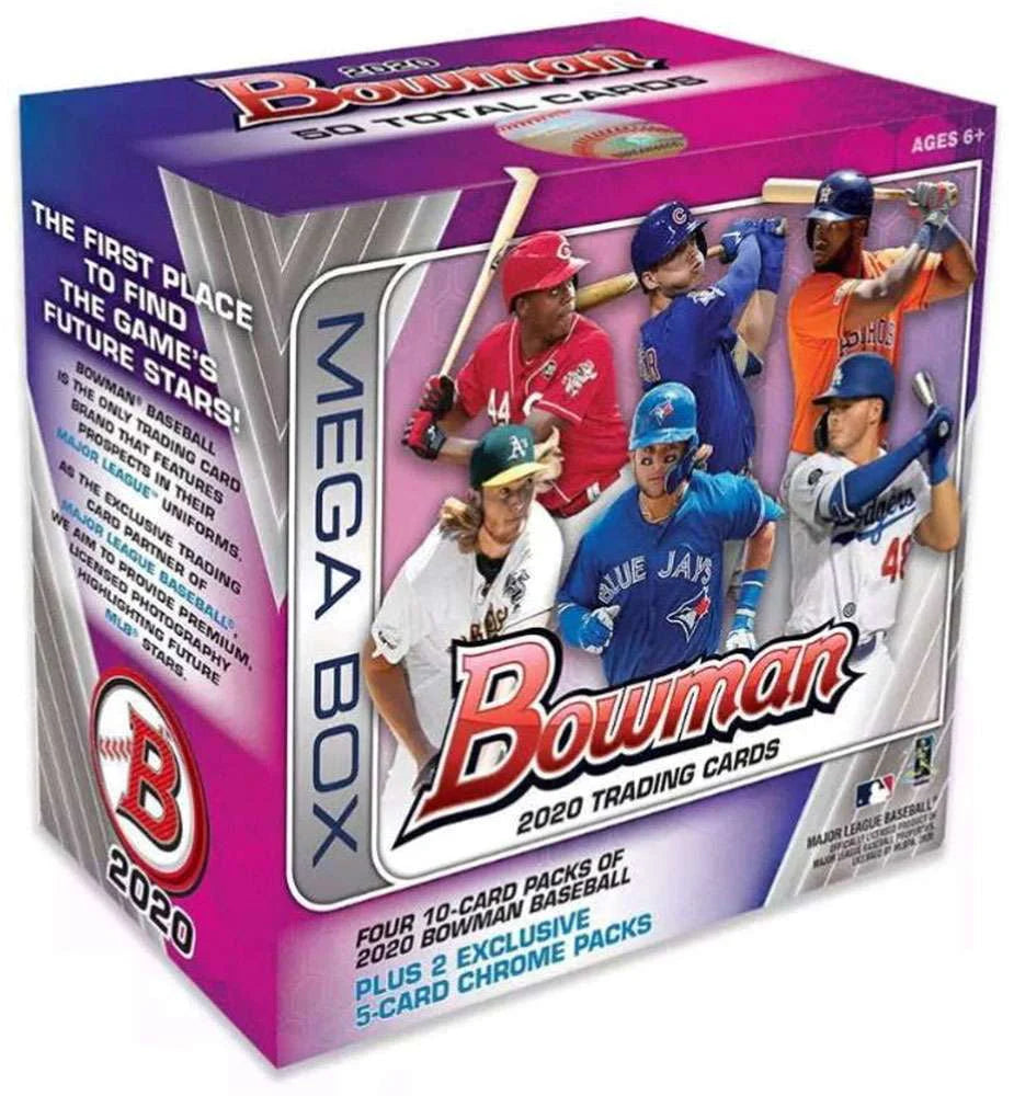 2020 Bowman Baseball Trading Card Mega Box, 6 Packs U4039