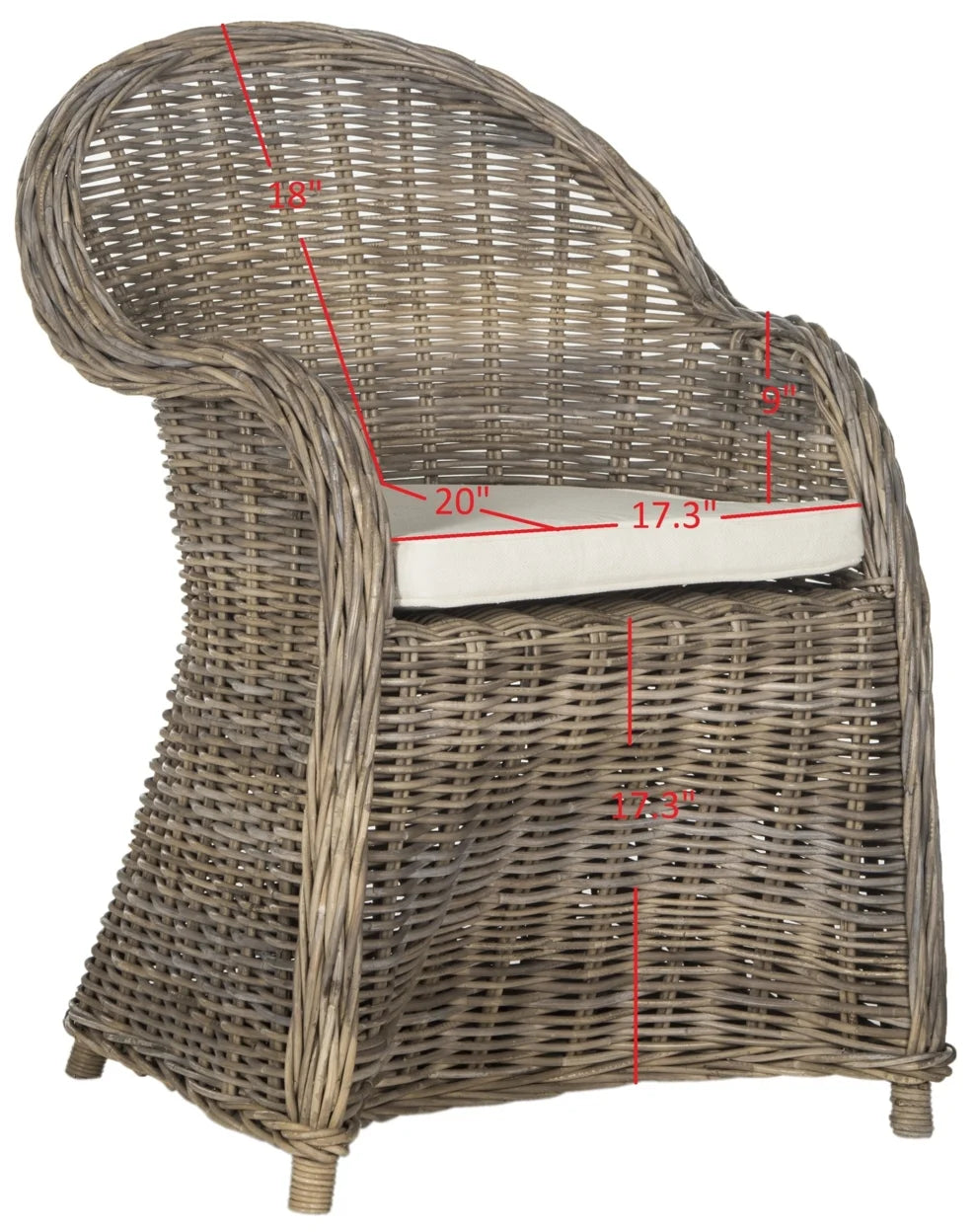 Grey Wicker Outdoor Club Chair X2794