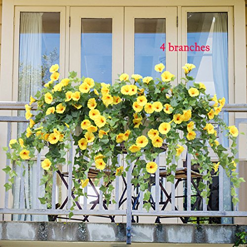 Artificial Morning Glory Trumpet Flower Vine Plastic Flower Bouquet Hanging Wall Strings M710