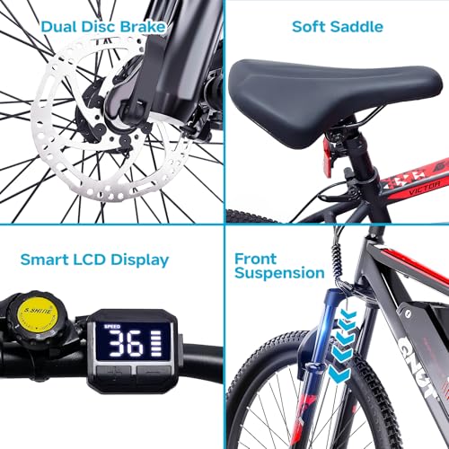 350W 26" 21 Speed Electric Bike with Dual Disc Brake S375