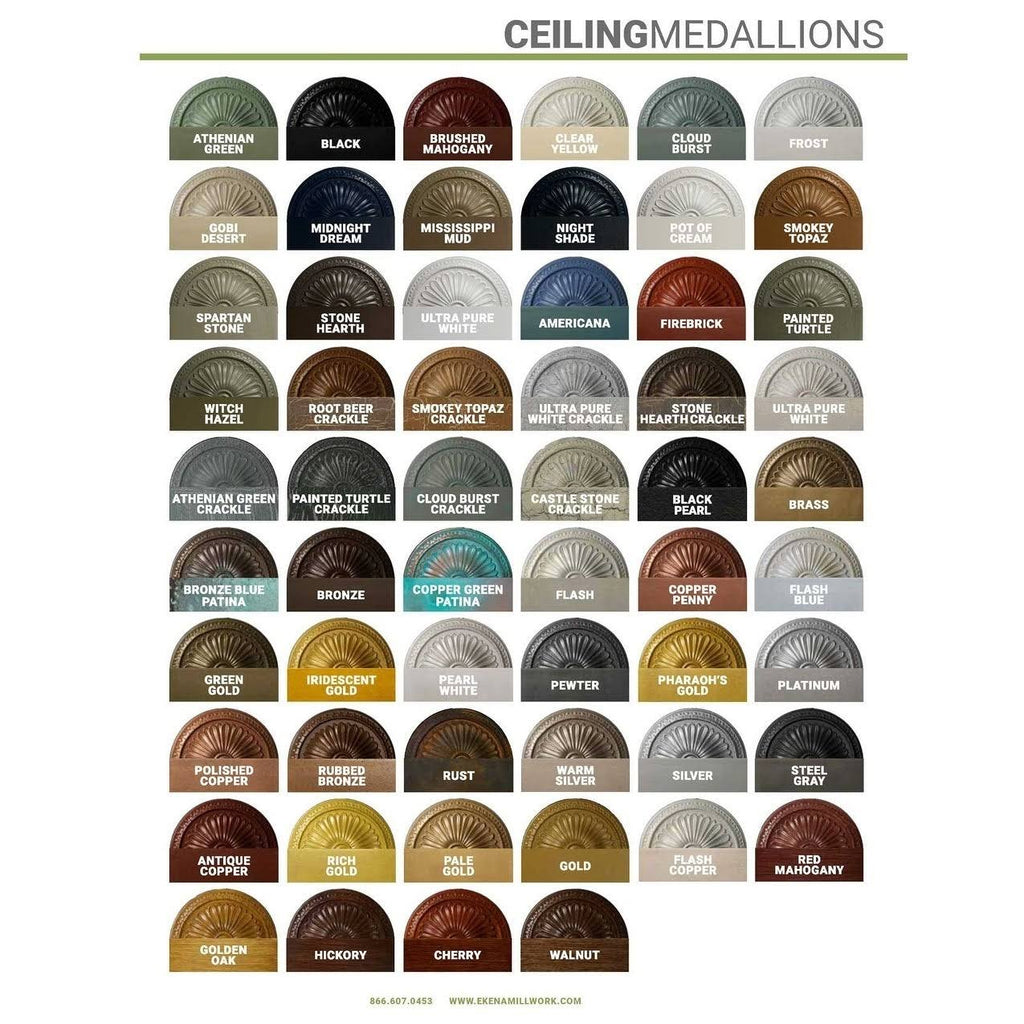 16 1/2x22OD x 1 1/2x22P Ceiling Medallion Hand-Painted Black Pear R988456