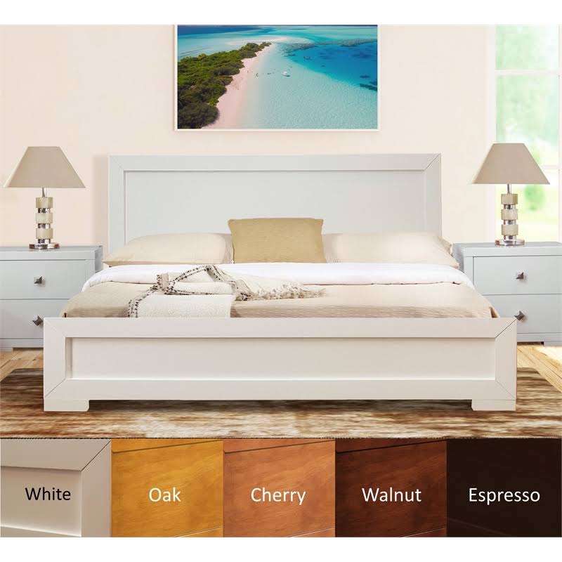Walnut Wooden King Platform Bed F808