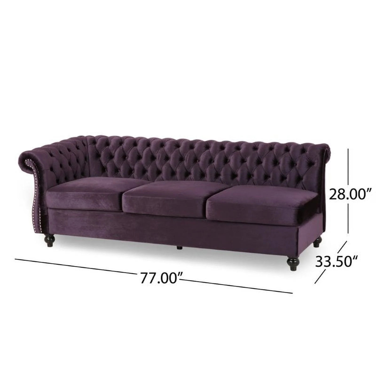 7 Seat Velvet Tufted Chesterfield Sectional B846654