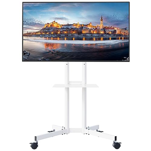 Black Mobile TV Stand with Locking Wheels E451