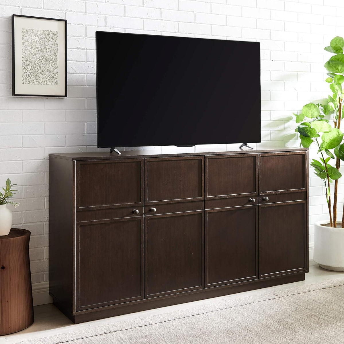 Dark Walnut Wood Storage Cabinet B7537