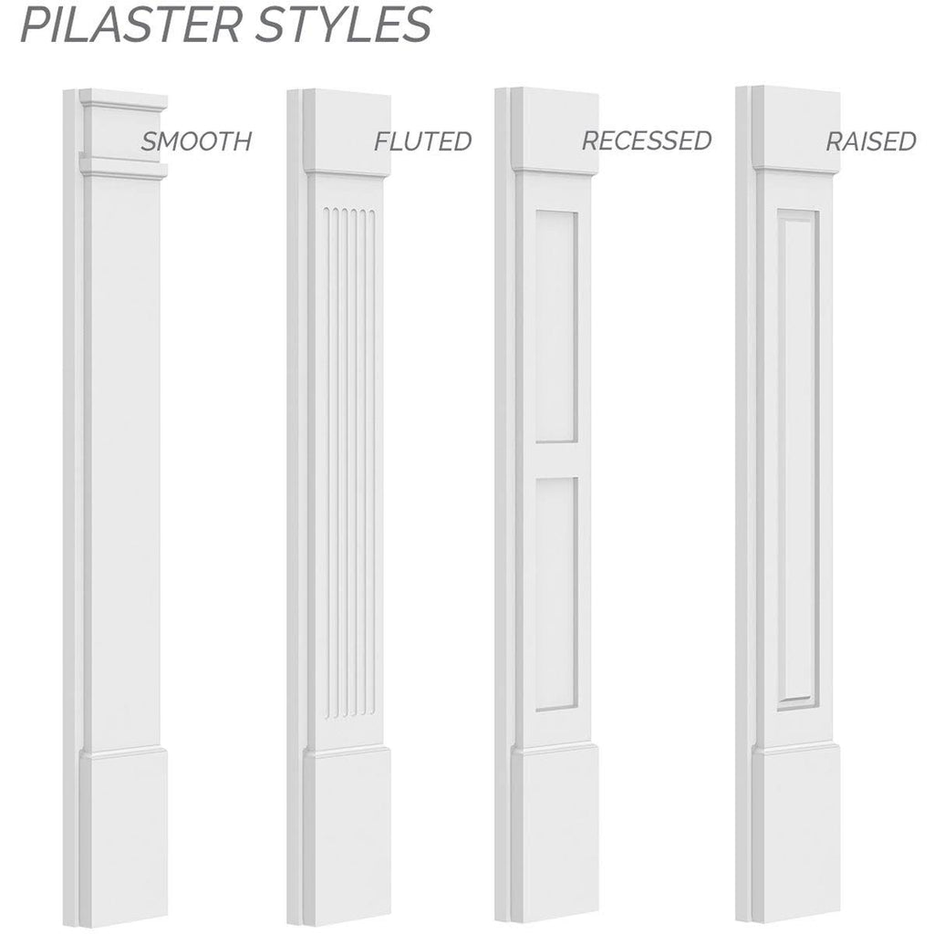 Flat Panel PVC Pilaster with Capital and Base (Pair) X36276