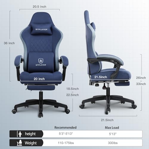 Gaming Chair with Footrest D953